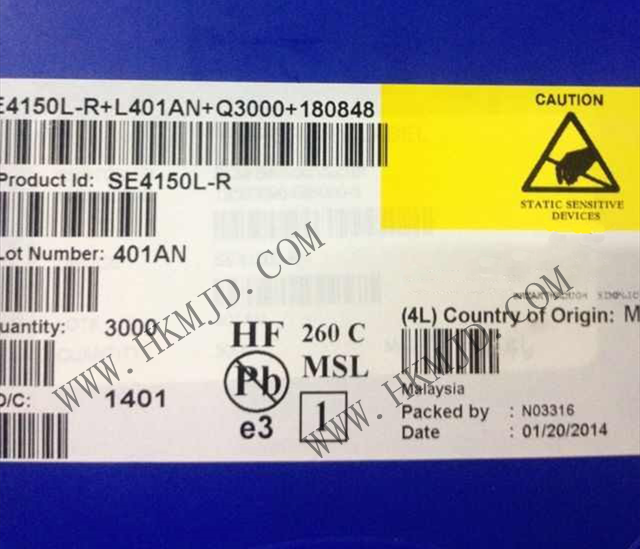 RF IC《SE4150L》 SiGe RF 接收器 GPS 1575.42MHz PCB，表面贴装