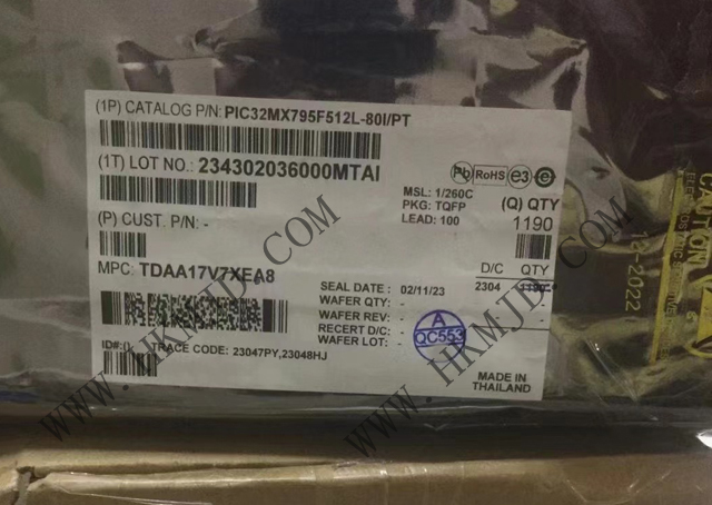 【供应Microchip】PIC32MX795F512L-80I/PT 32位微控制器 - MCU 512KB Flash 128KB USB ENET