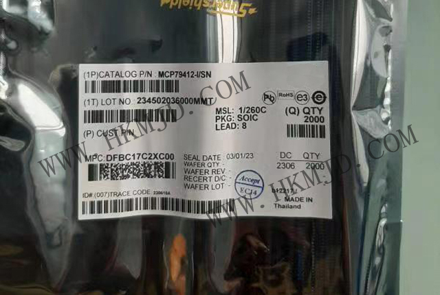 RTC IC MCP79412-I/SN 实时时钟 I2C GP RTCC 1Kb EE 64B SRAM EUI-64