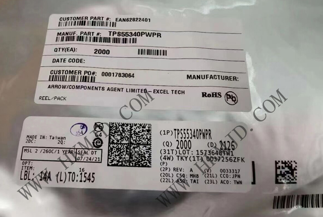 TI（5A、40V）电源开关 TPS55340PWPR 单片非同步开关稳压器