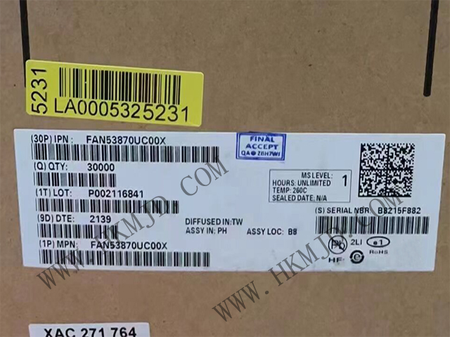 （分销ON）专用电源管理IC FAN53870UC00X 智能手机 PMIC 20-WLCSP（1.96x1.61）