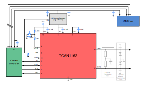 （出售TI）TCAN1162DMTRQ1 具有睡眠模式的汽车自供电 CAN FD 收发器