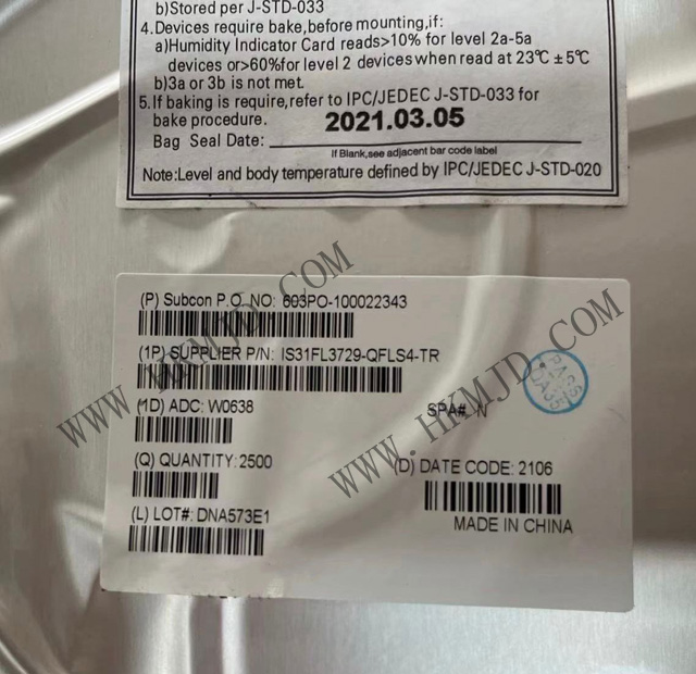 大量供应PMIC IS31FL3729-QFLS4-TR LED 驱动器 IC 16 输出 DC DC 控制器