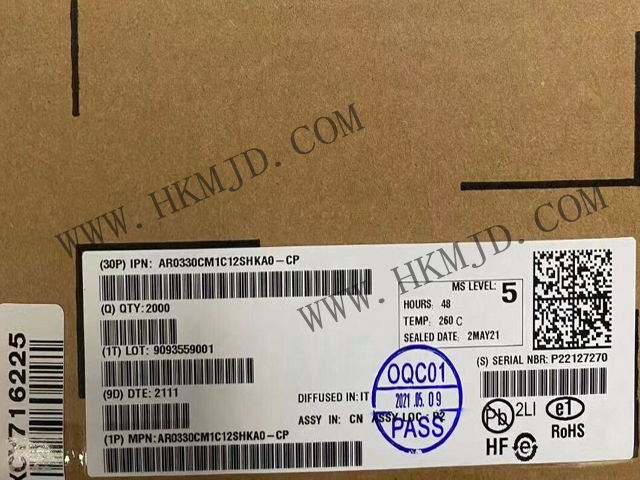【分销onsemi】AR0330CM1C12SHKA0-CP CMOS 图像传感器，300 万像素，1/3 英寸