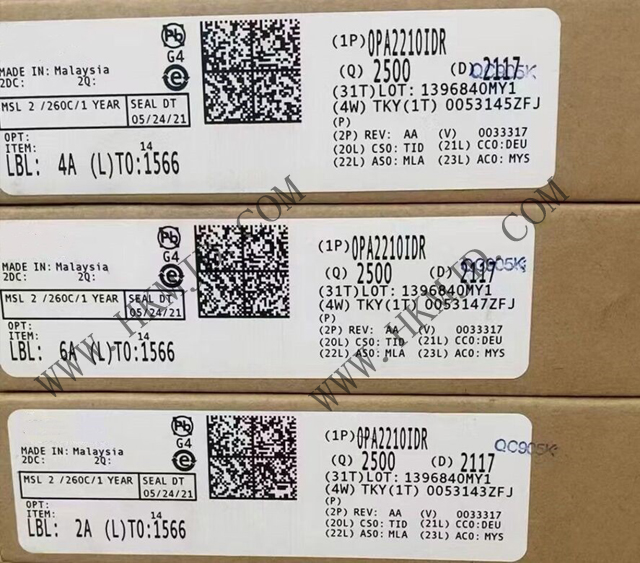出售TI超低噪声 OPA2210IDR 精密低功耗 36V 运算放大器