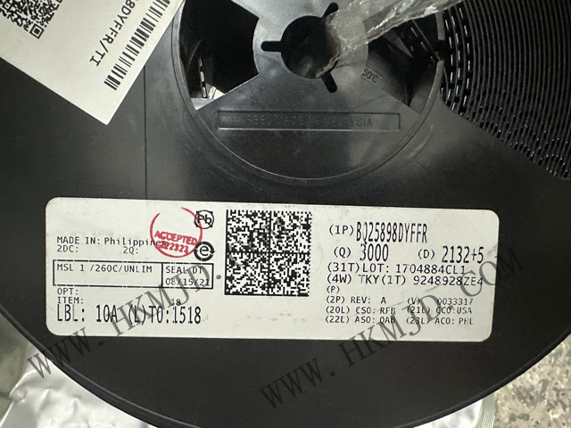 电池充电器 BQ25898DYFFR BQ25898D 具有电源路径和 HVDCP 的 I2C 单节