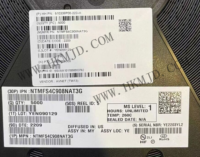 （Onsemi）全新原装 NTMFS4C908NAT3G 晶体管 MOSFET TRENCH 6 30V NCH
