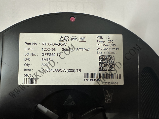 Richtek电源管理IC RT6543AGQW 高效率单同步降压 PWM 控制器