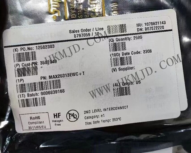 供应ADI产品《MAX20313EWC》可调限流开关，高达6A电流，低导通电阻