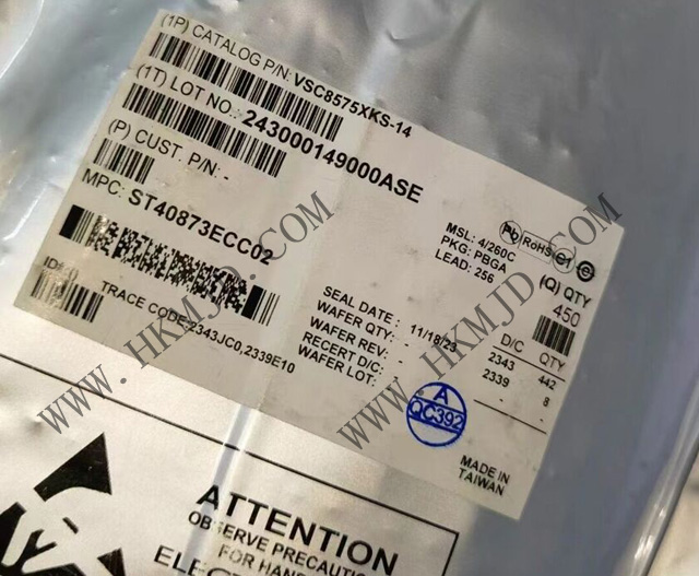 供应以太网收发器 VSC8575XKS-14 4 端口 GbE 铜/光纤 PHY，带 (Q)SGMII