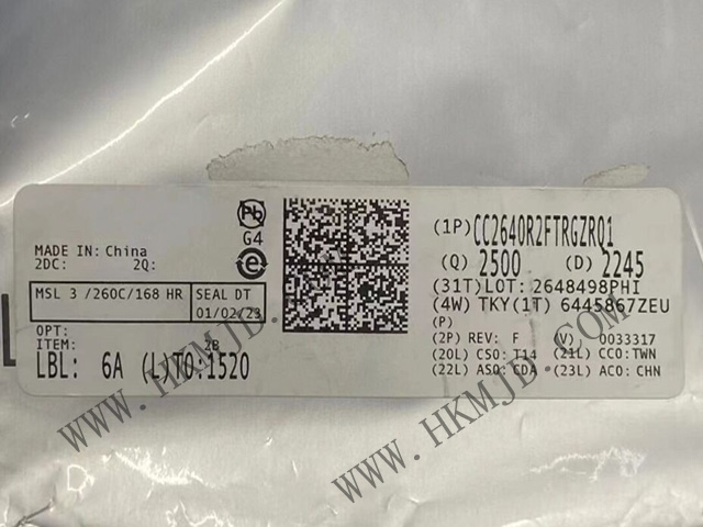 蓝牙低功耗应用 CC2640R2FTRGZRQ1 具有 128kB 闪存的 SimpleLink™ 32 位无线MCU
