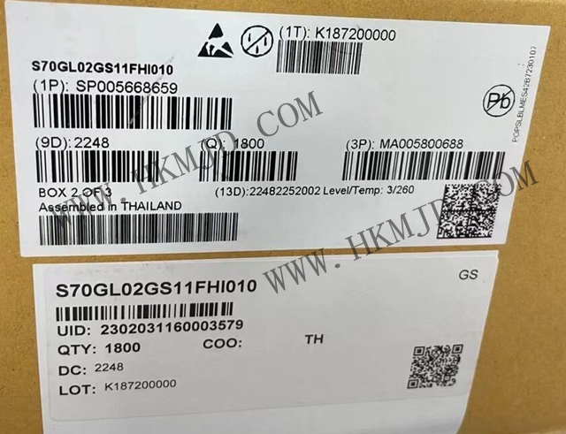 供应NOR闪存 S70GL02GS11FHI010 存储器 IC 2Gb 并联 110 ns 64-FBGA