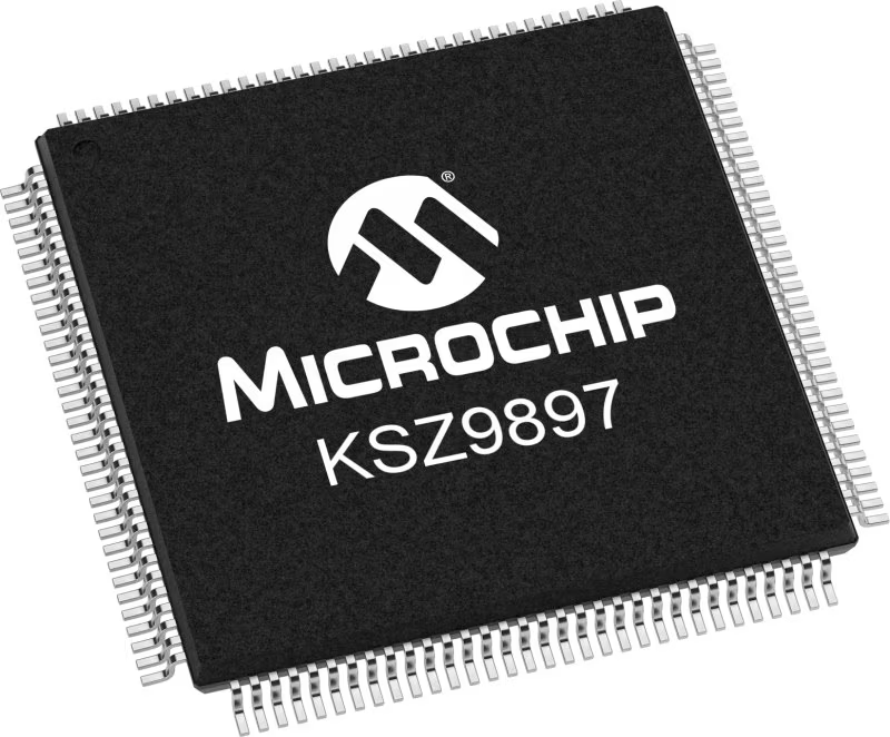 全新Microchip以太网产品 KSZ9897STXI 7 端口千兆以太网交换机，支持 SGMII/RGMII/MII/RMII
