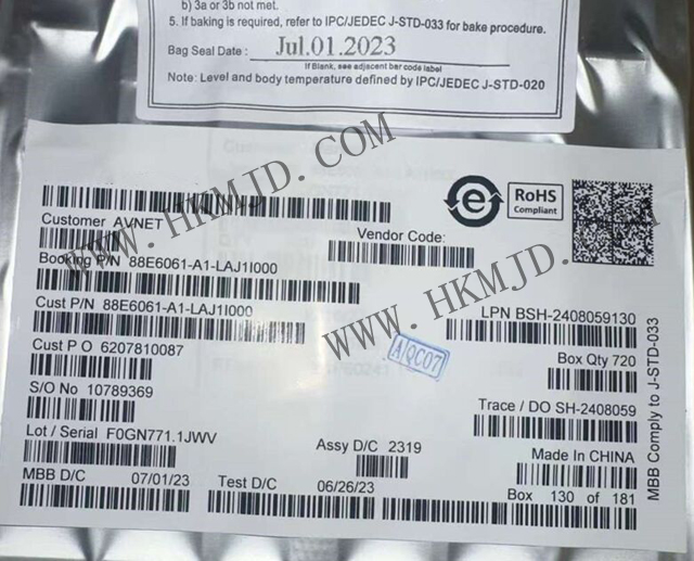 MARVELL以太网交换机 88E6061-A1-LAJ1I000 6 端口 100Mbps 128 引脚 PQFP