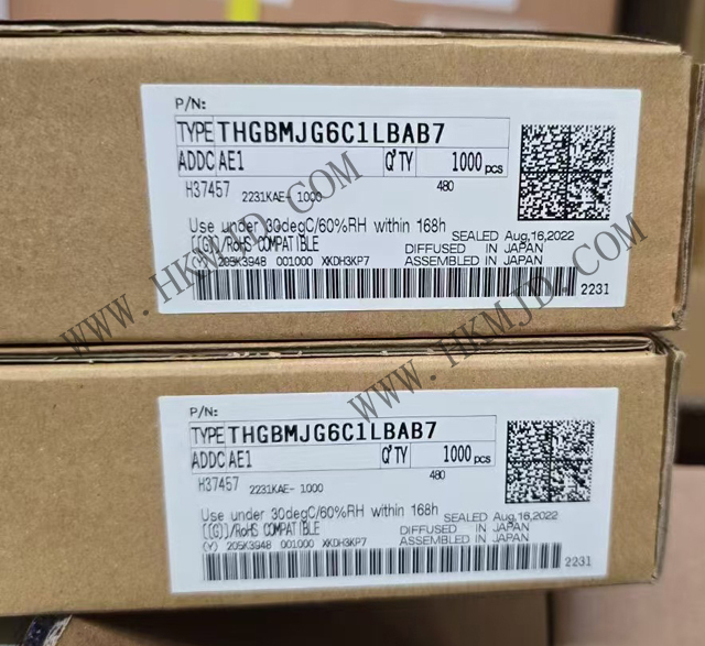 供应 KIOXIA THGBMJG6C1LBAB7 车载 NAND 闪存串行 e-MMC 存储器