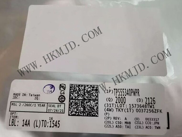 【德州仪器】具有5A、40V  TPS55340PWPR 集成式电源开关的单片非同步开关稳压器
