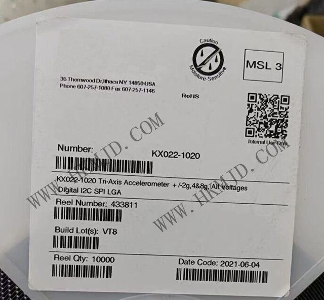 运动传感器_KX022-1020_加速计 X，Y，Z 轴 ±2g，4g，8g 0.39Hz ~ 800Hz 12-LGA