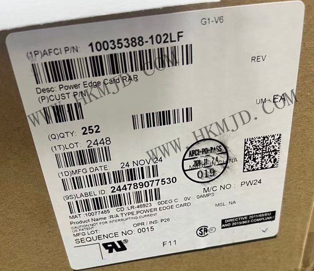【安费诺连接器】电源边缘卡 10035388-102LF CONN EDGE DUAL FML 50POS 0.100