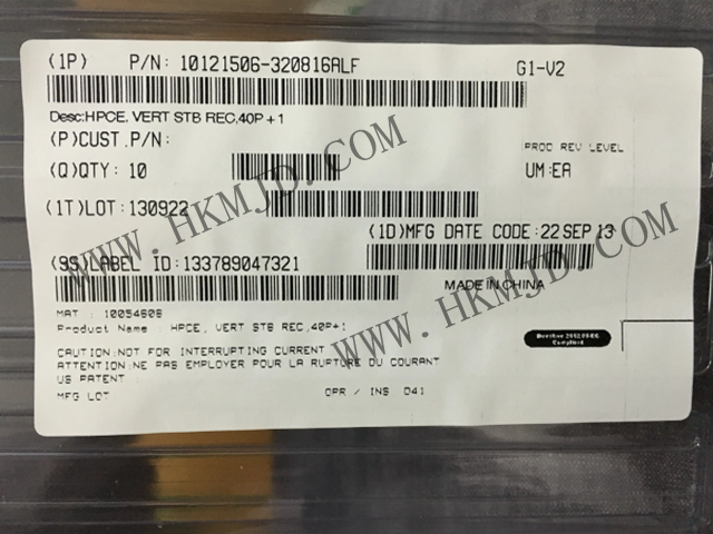 安费诺HPCE® (10121506-320816ALF) 标准卡缘连接器 HPCE VERT TYPE CONNE