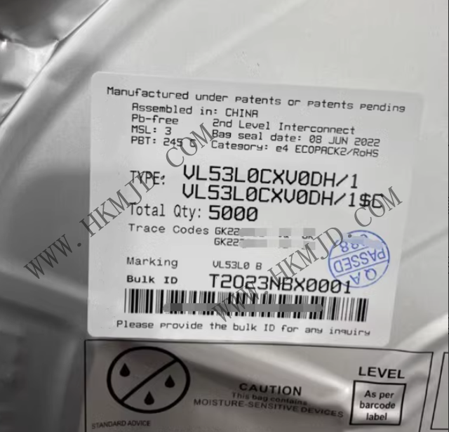 供应原装传感器芯片 VL53L0CXV0DH/1 飞行时间 (ToF) 测距传感器