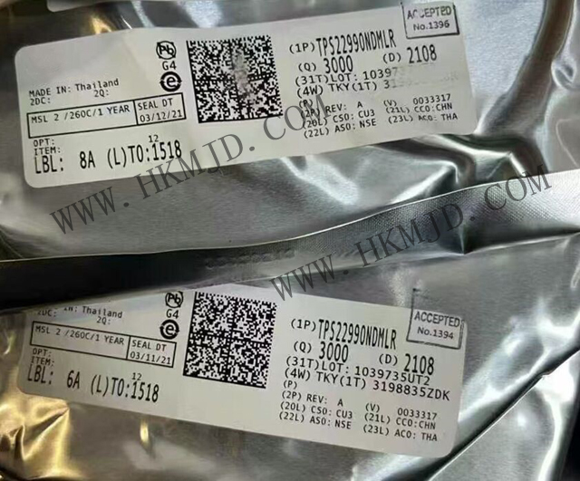 TI TPS22990NDMLR 单通道导通电阻负载开关