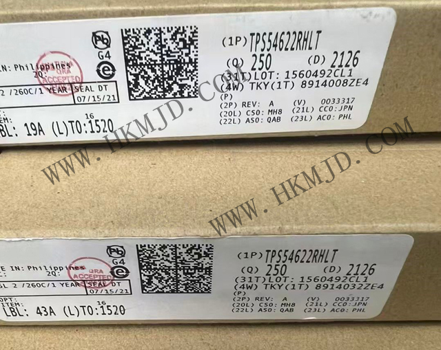 现货供应TI TPS54622RHLT 同步 SWIFT™ 降压转换器，采用 VQFN 封装