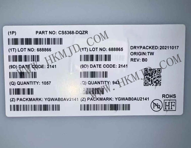 明佳达供应原装CS5368-DQZR一款高性能8通道音频模数转换器（ADC）