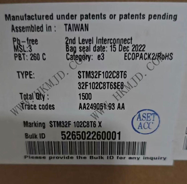 供应 ST STM32F102C8T6 高性能 STM32F1 系列 ARM Cortex-M3 32 位 48MHz 微控制器