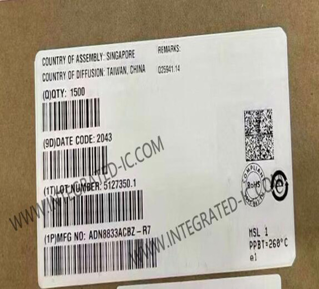 [供应原装] ADI ADN8833ACBZ 1A，热电冷却器(TEC)驱动器