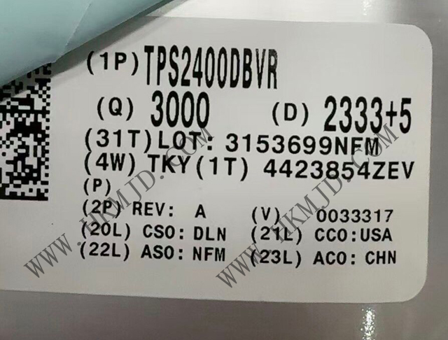 供应 TI TPS2400DBVR 5.5V过压保护控制器，具备100V输入瞬态保护功能